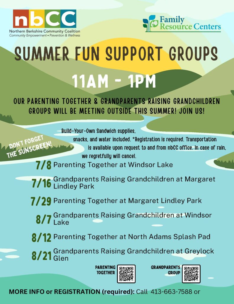 Summer Fun Support Groups flyer
